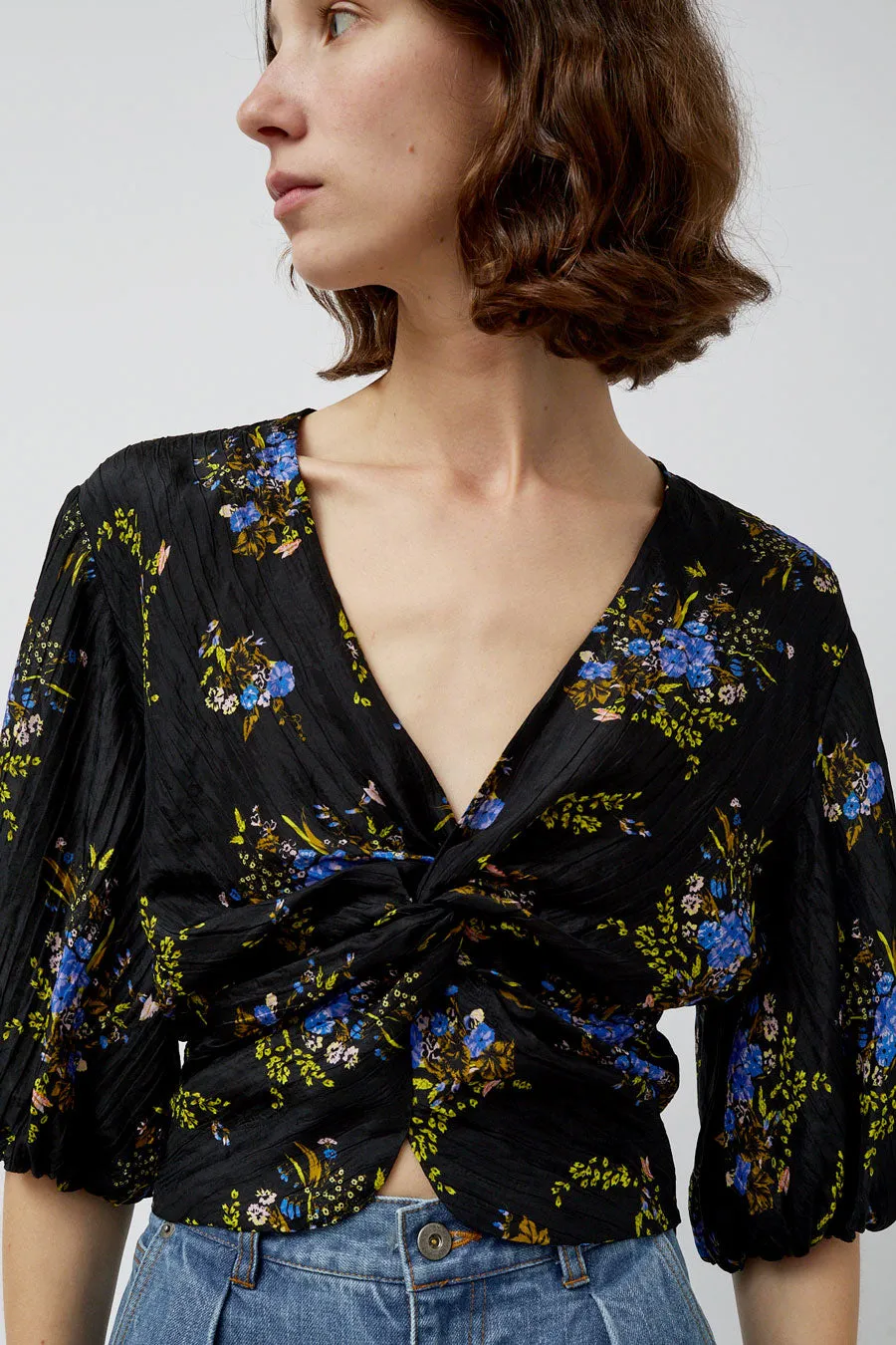 No.6 Gigi Top in Black Large Bouquet sold by No. 6 product image thumbnail 2