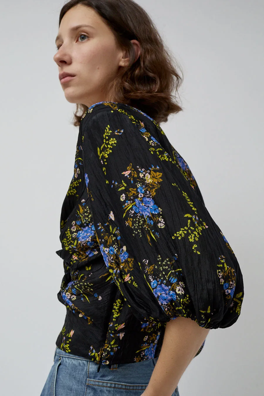 No.6 Gigi Top in Black Large Bouquet sold by No. 6 product image thumbnail 4