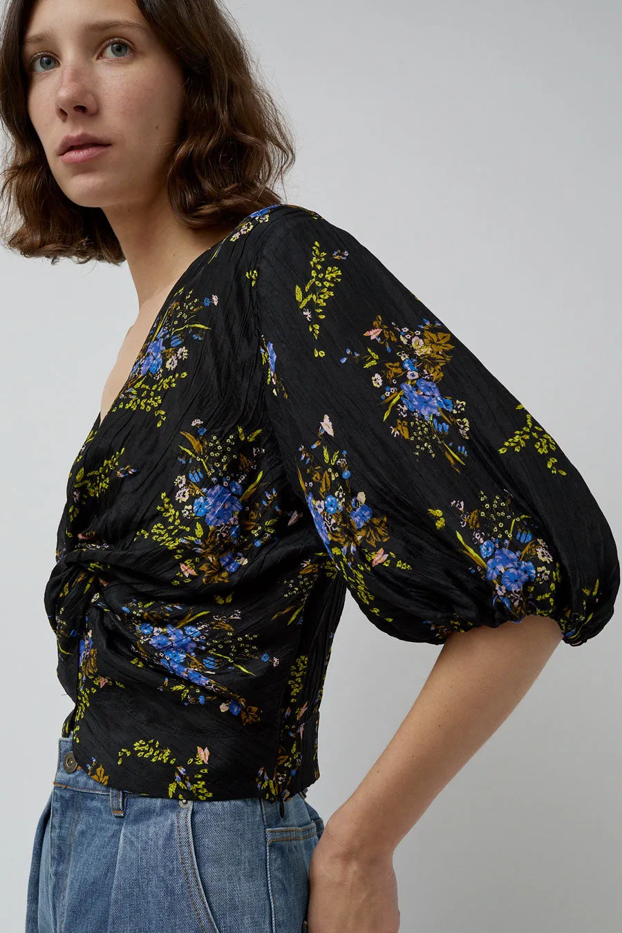 No.6 Gigi Top in Black Large Bouquet sold by No. 6 product image thumbnail 3