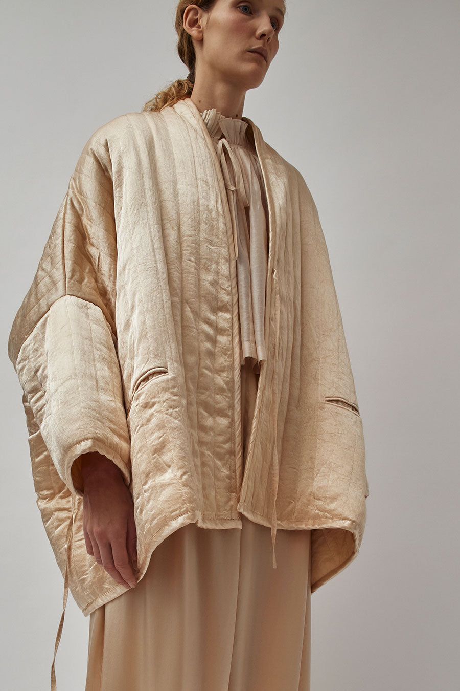 Anaak Raj Quilted Satin Kimono in Creme sold by No. 6 product image thumbnail 2