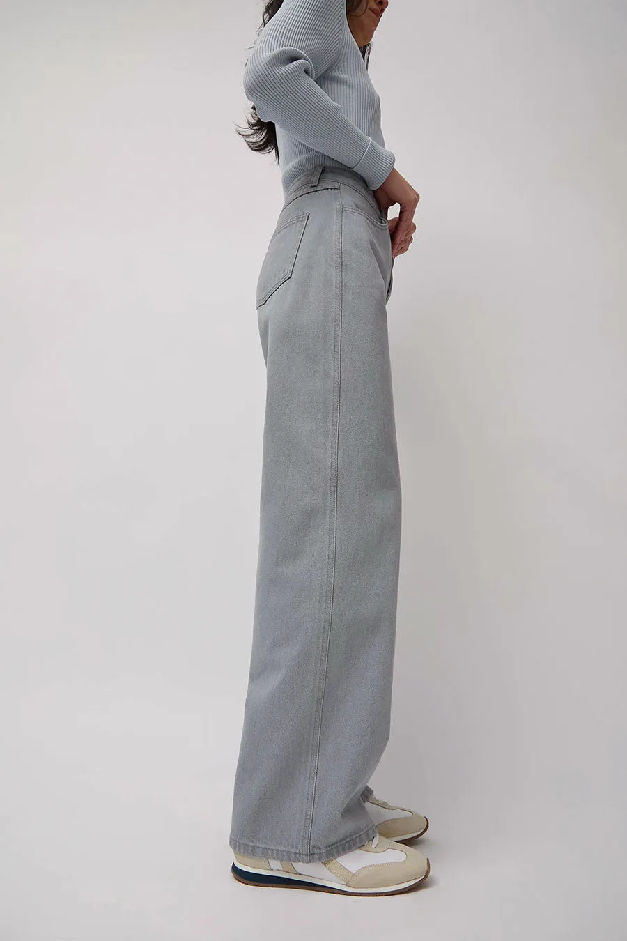 Amomento Semi Wide Boots Cut in Light Grey sold by No. 6 product image thumbnail 4