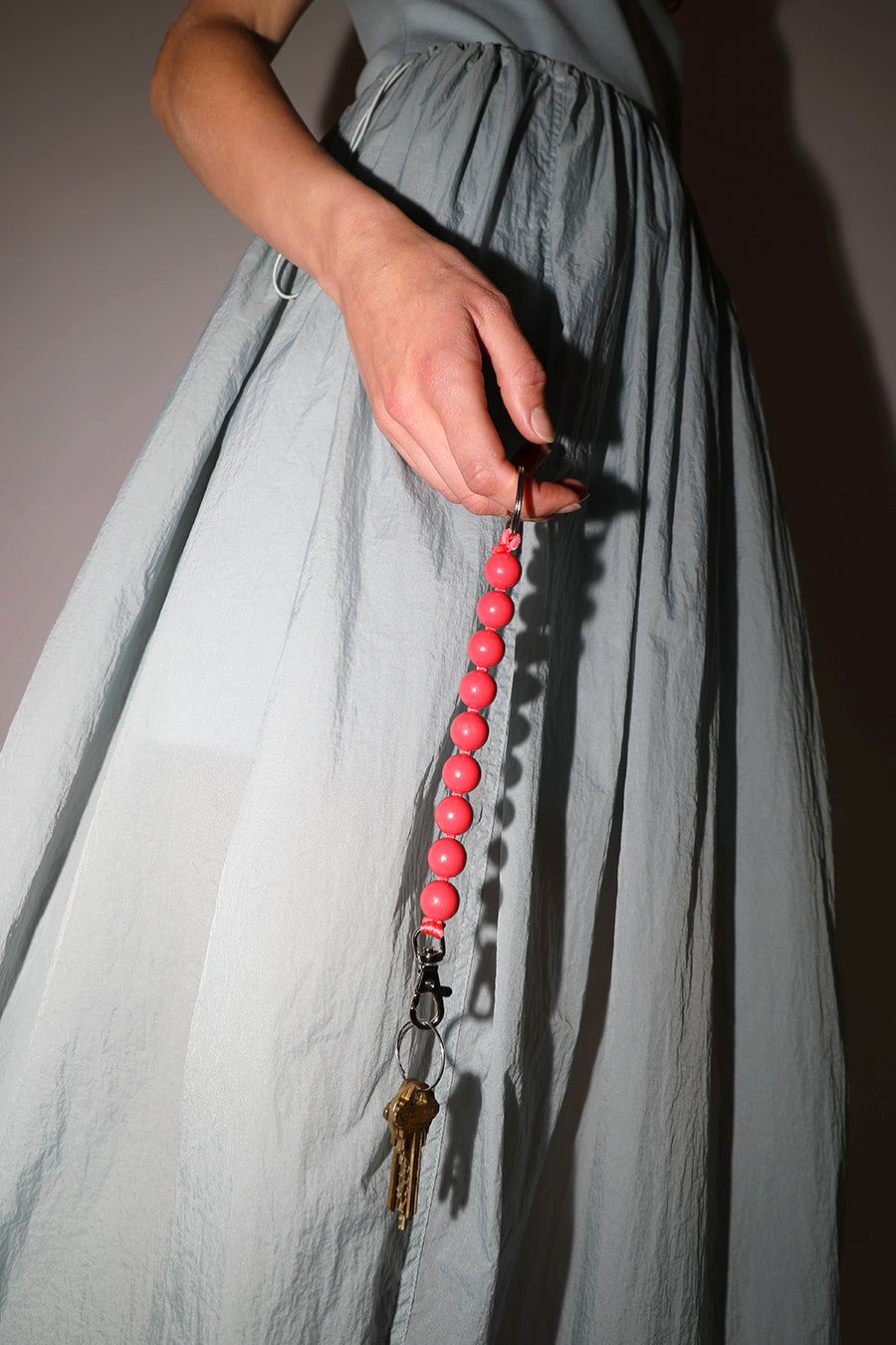 Ina Seifart Dicke Perlen Short Keyholder in Raspberry with Raspberry Thread sold by No. 6