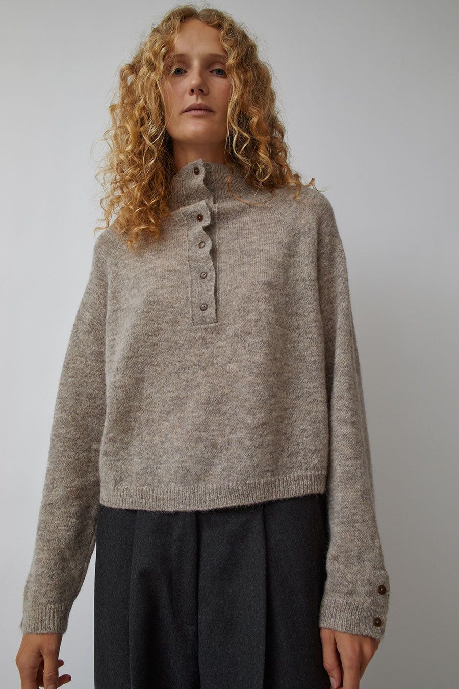 CORDERA Baby Alpaca Polo Sweater in Taupe sold by No. 6 product image thumbnail 2