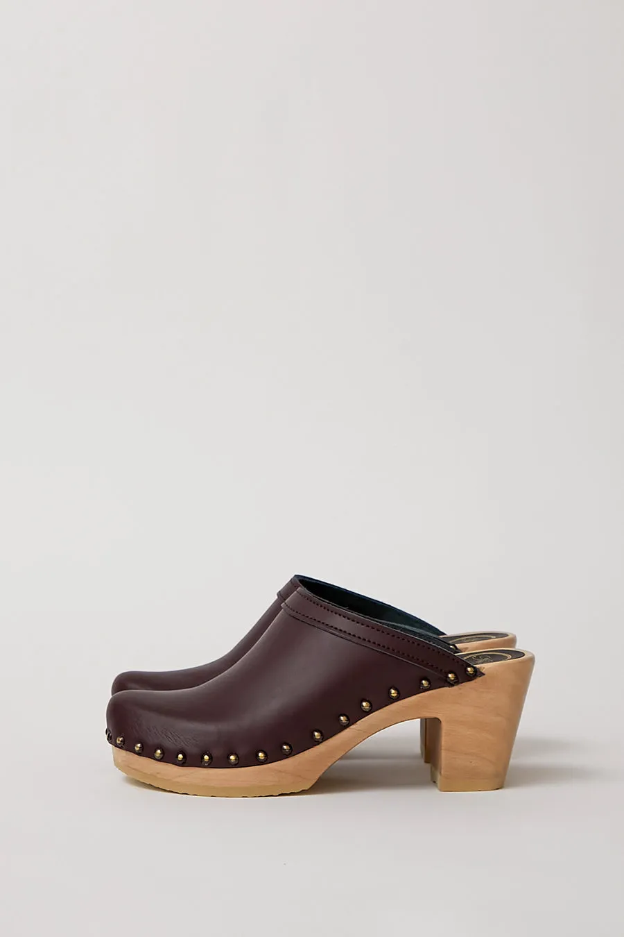 No.6 Old School Studded Clog on High Heel in Cordovan sold by No. 6 product image thumbnail 3