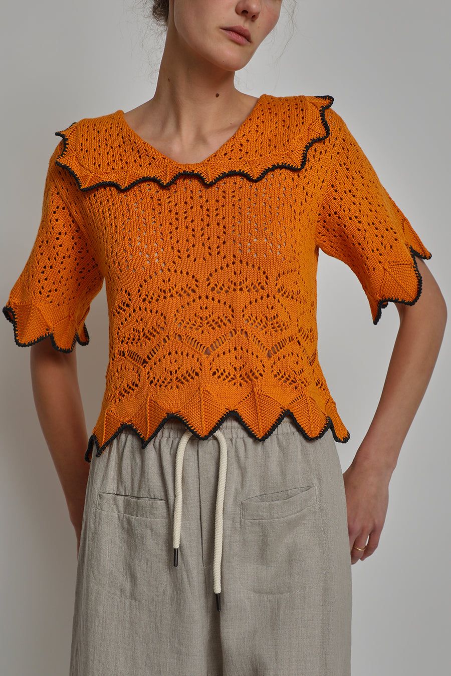 Atelier Delphine Ellery Shirt in Orange and Navy sold by No. 6 product image thumbnail 4