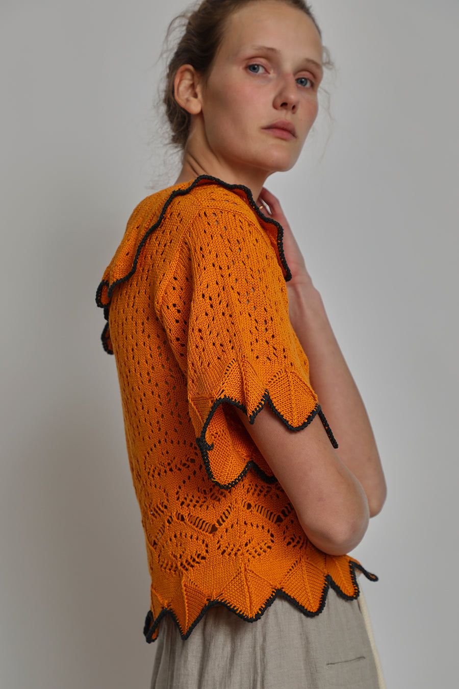 Atelier Delphine Ellery Shirt in Orange and Navy sold by No. 6 product image thumbnail 2