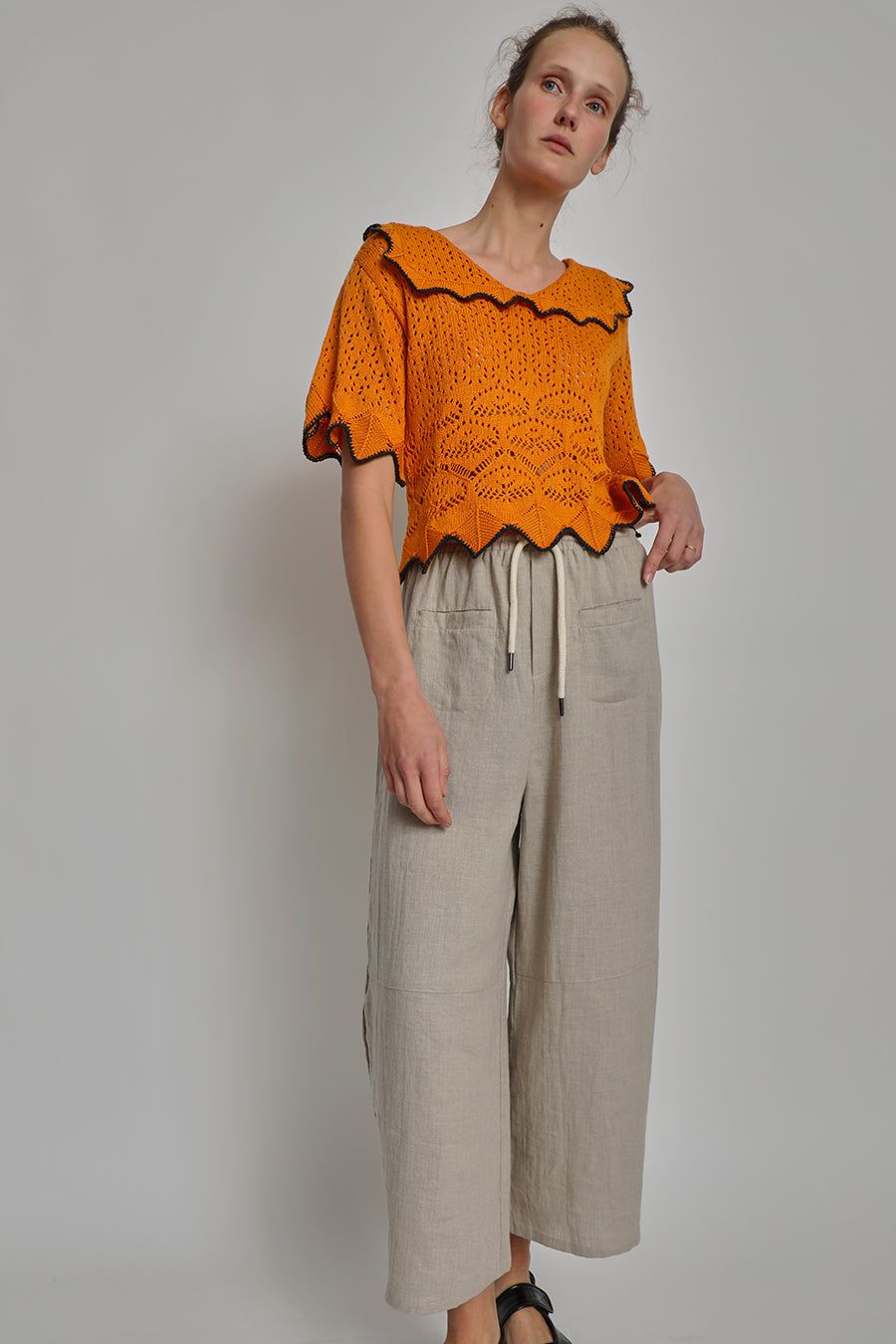 Atelier Delphine Ellery Shirt in Orange and Navy sold by No. 6 product image thumbnail 3