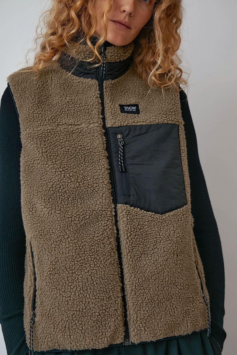 TAION Down x BOA Reversible Vest in Black with Beige Fleece sold by No. 6 product image thumbnail 2