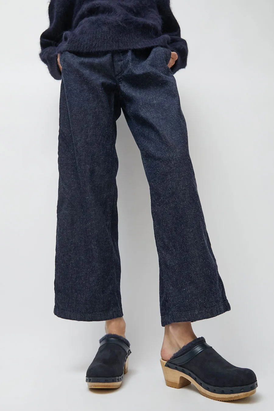 No.6 Dakota Shearling Clog on Mid Heel in Navy and Night sold by No. 6 product image thumbnail 3