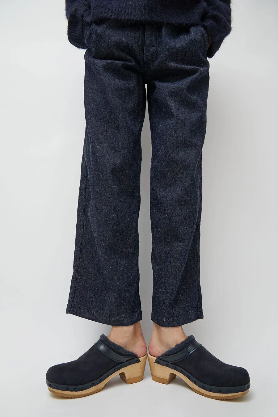 No.6 Dakota Shearling Clog on Mid Heel in Navy and Night sold by No. 6 product image thumbnail 4
