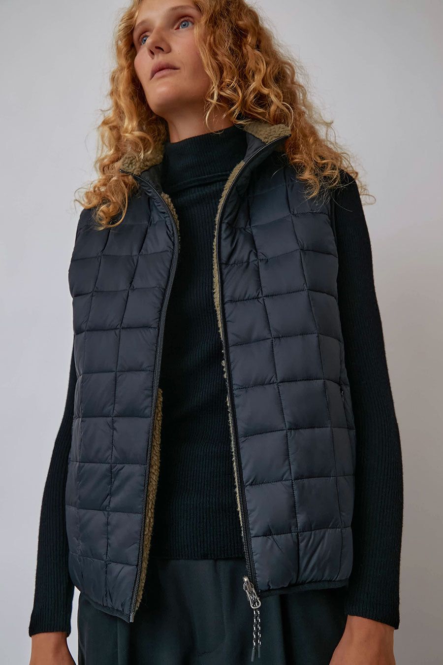 TAION Down x BOA Reversible Vest in Black with Beige Fleece sold by No. 6 product image thumbnail 4