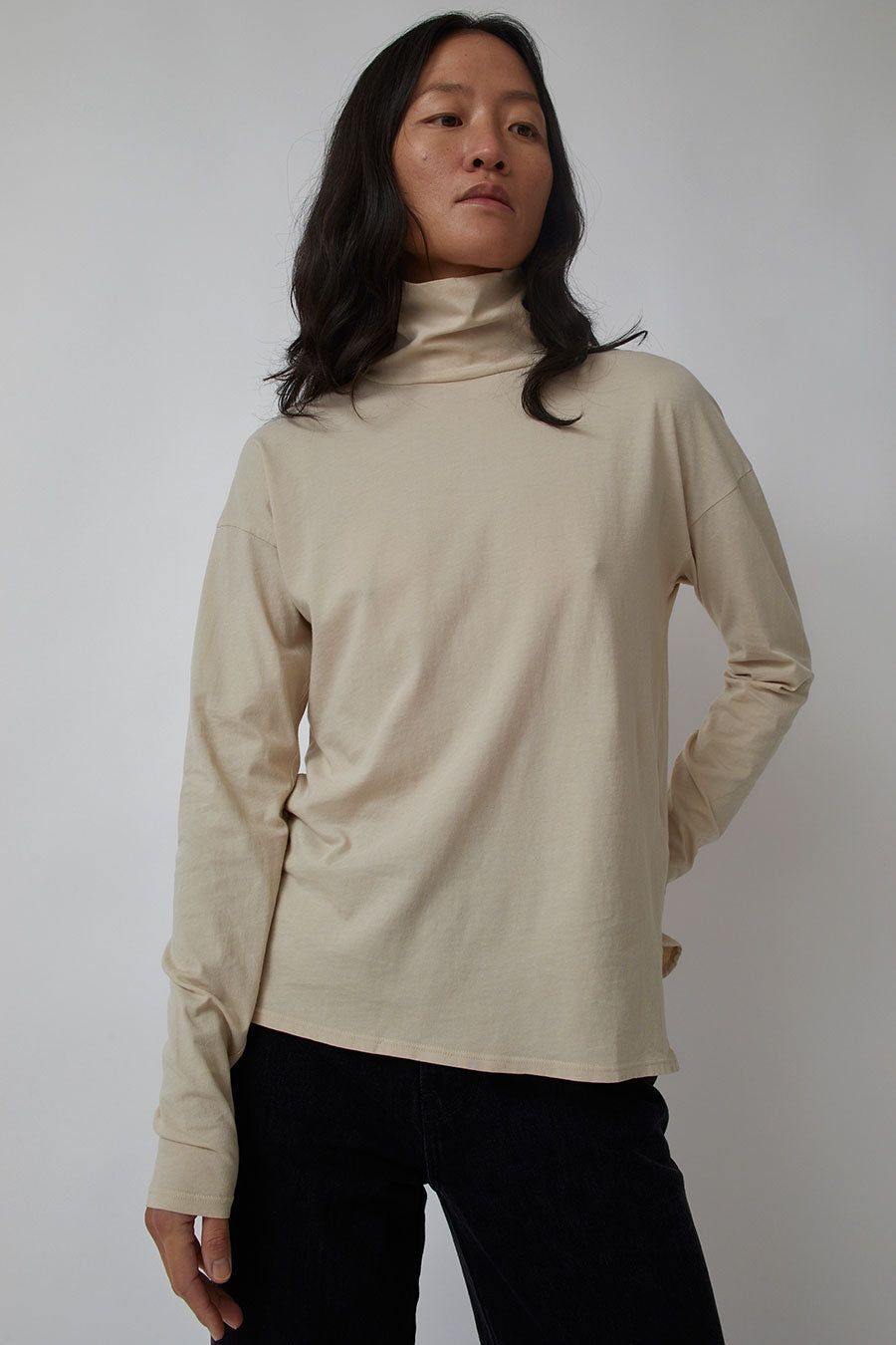 B Sides Turtleneck Shirt in Overdye Tan sold by No. 6