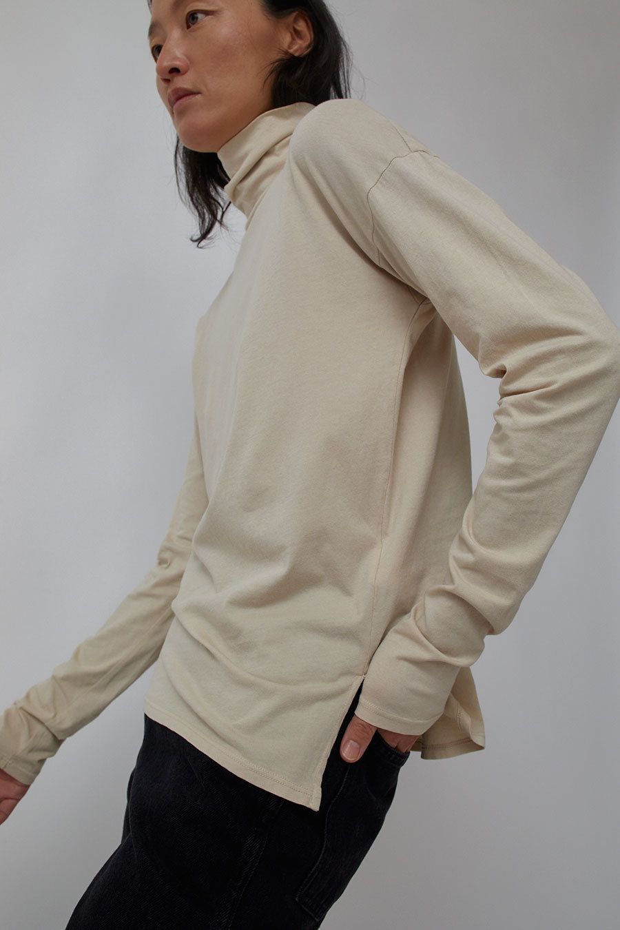 B Sides Turtleneck Shirt in Overdye Tan sold by No. 6 product image thumbnail 4
