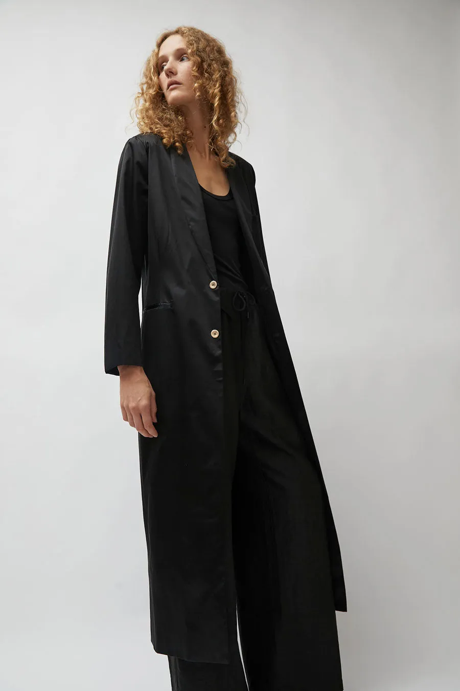 Silk Laundry Weatherproof Long Blazer in Black sold by No. 6 product image thumbnail 2
