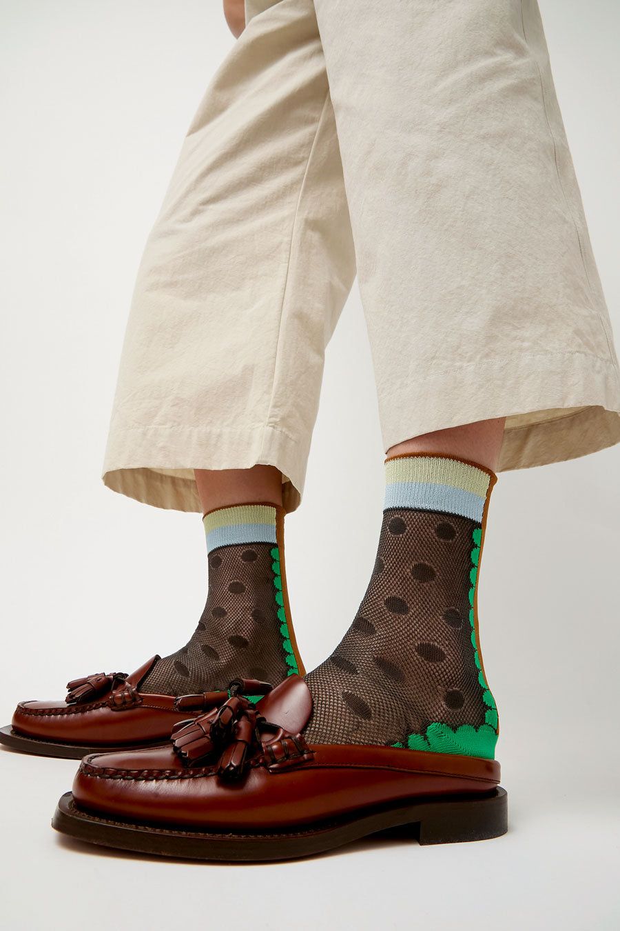 Exquisite J Sheer Dot Print Socks in Black sold by No. 6 product image thumbnail 3