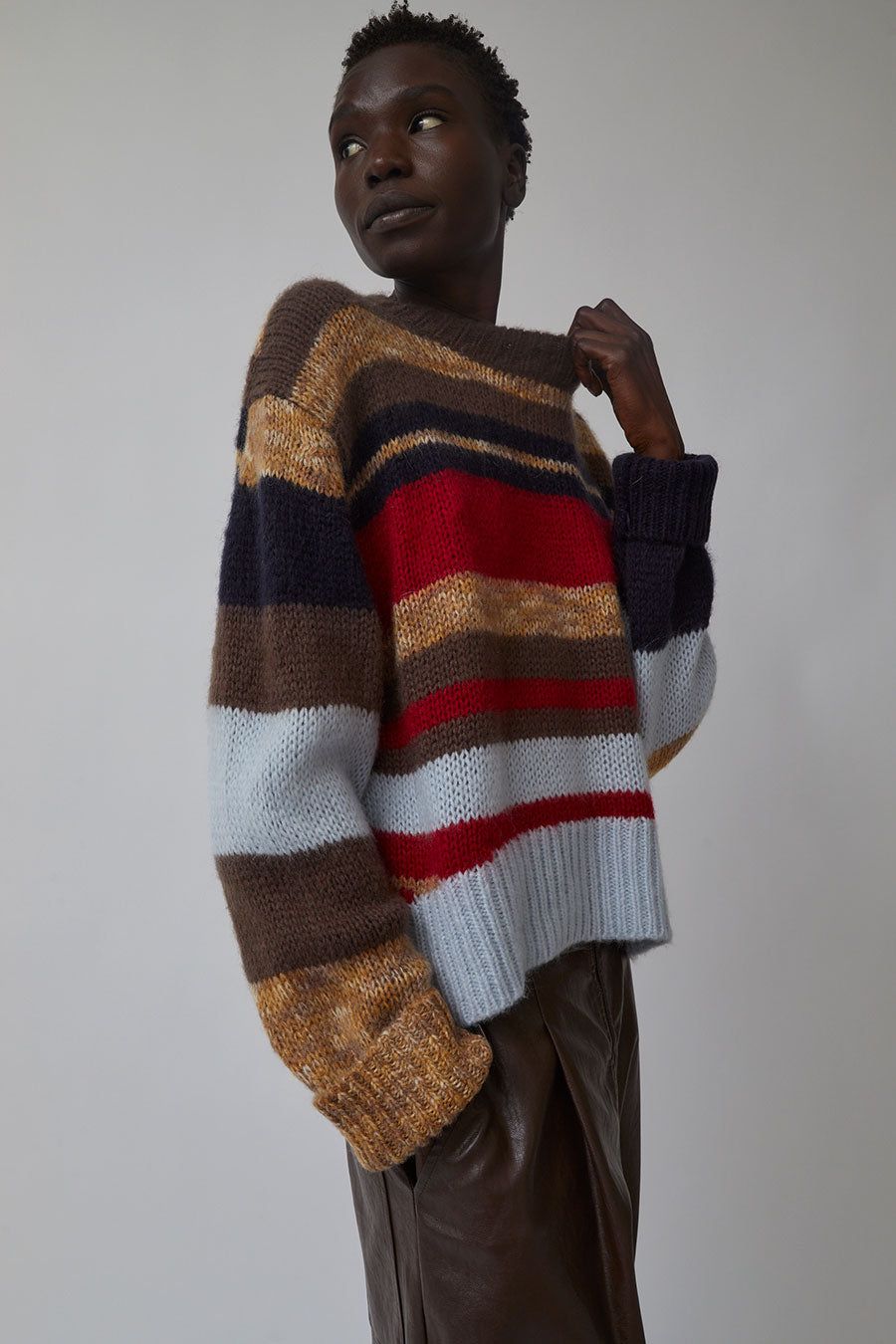 No.6 Lucas Sweater in Multi Stripe sold by No. 6