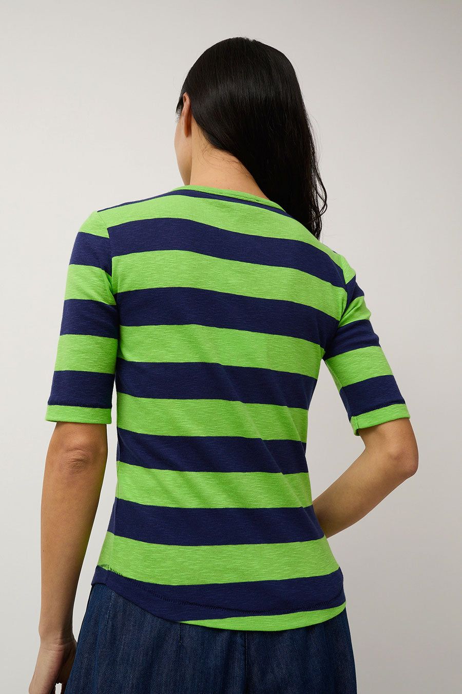 YMC Charlotte Short Sleeve Top in Blue and Green sold by No. 6 product image thumbnail 5