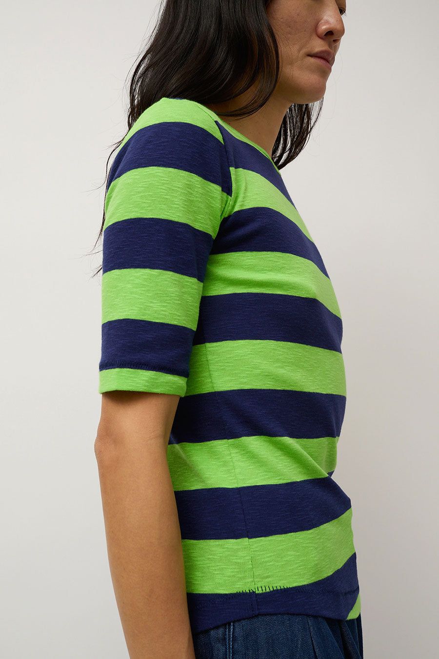 YMC Charlotte Short Sleeve Top in Blue and Green sold by No. 6 product image thumbnail 3