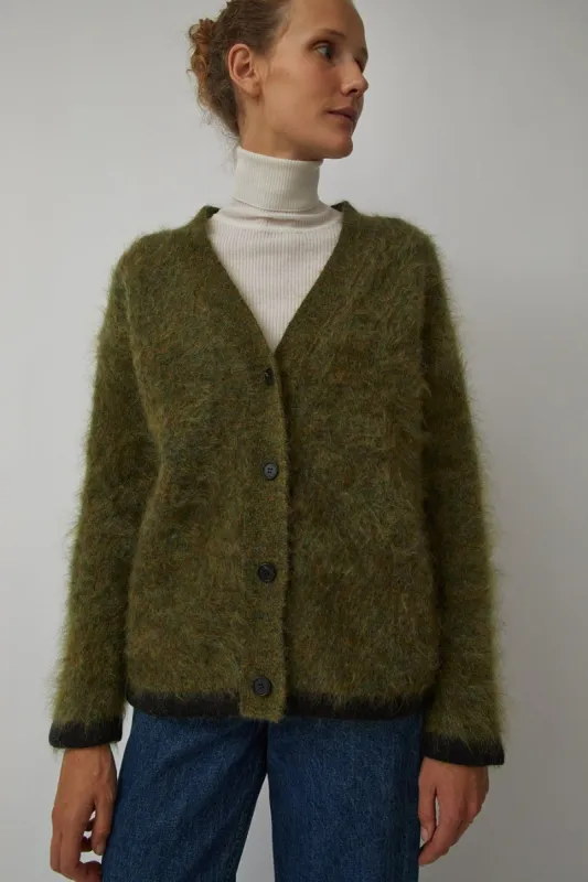 gu_de Gabi Cardigan in Bottle Green sold by No. 6