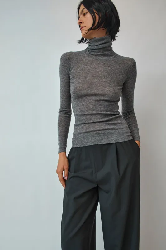 6397 Slim Rib Turtleneck in Medium Grey sold by No. 6