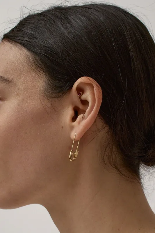 Beatriz Palacios Small Safety Pin Earrings in Gold sold by No. 6