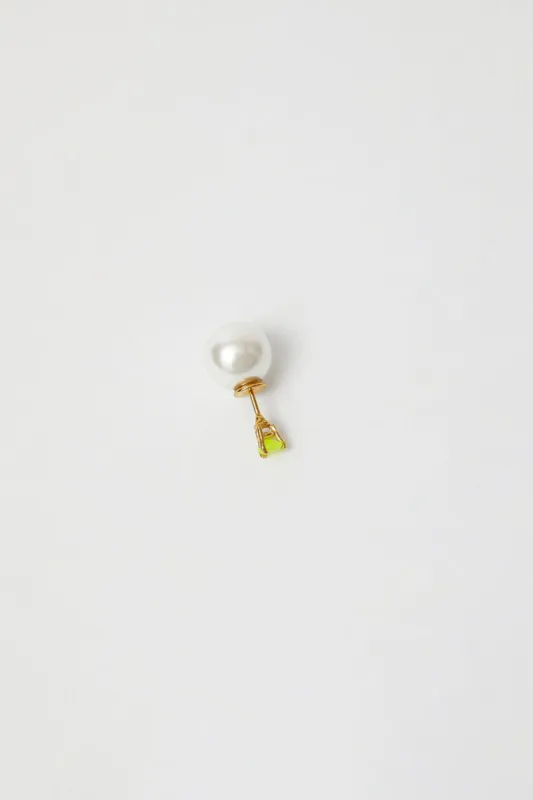 Beatriz Palacios Pearl and Parrot Jade Single Piercing in Pearl and Jade sold by No. 6