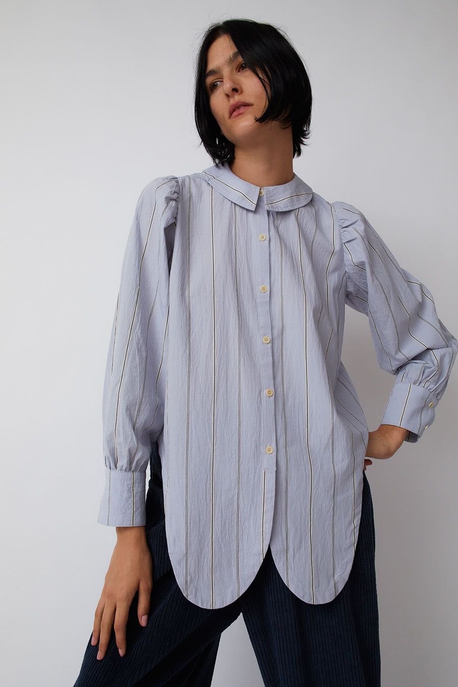 Emma Rothkopf Rayne Blouse in Somes Sound Stripe sold by No. 6