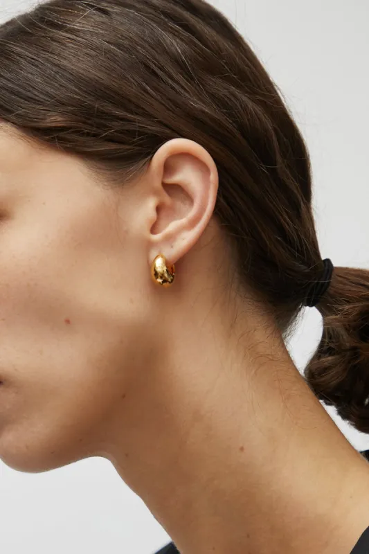 Numbering Small Volume Waterdrop One Touch Earrings in Gold sold by No. 6