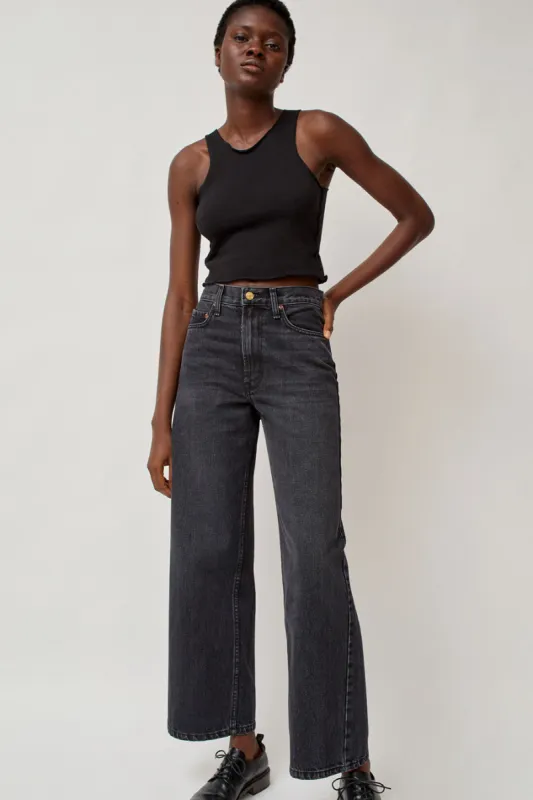 B Sides Elissa High Wide Jean in Stil Black sold by No. 6