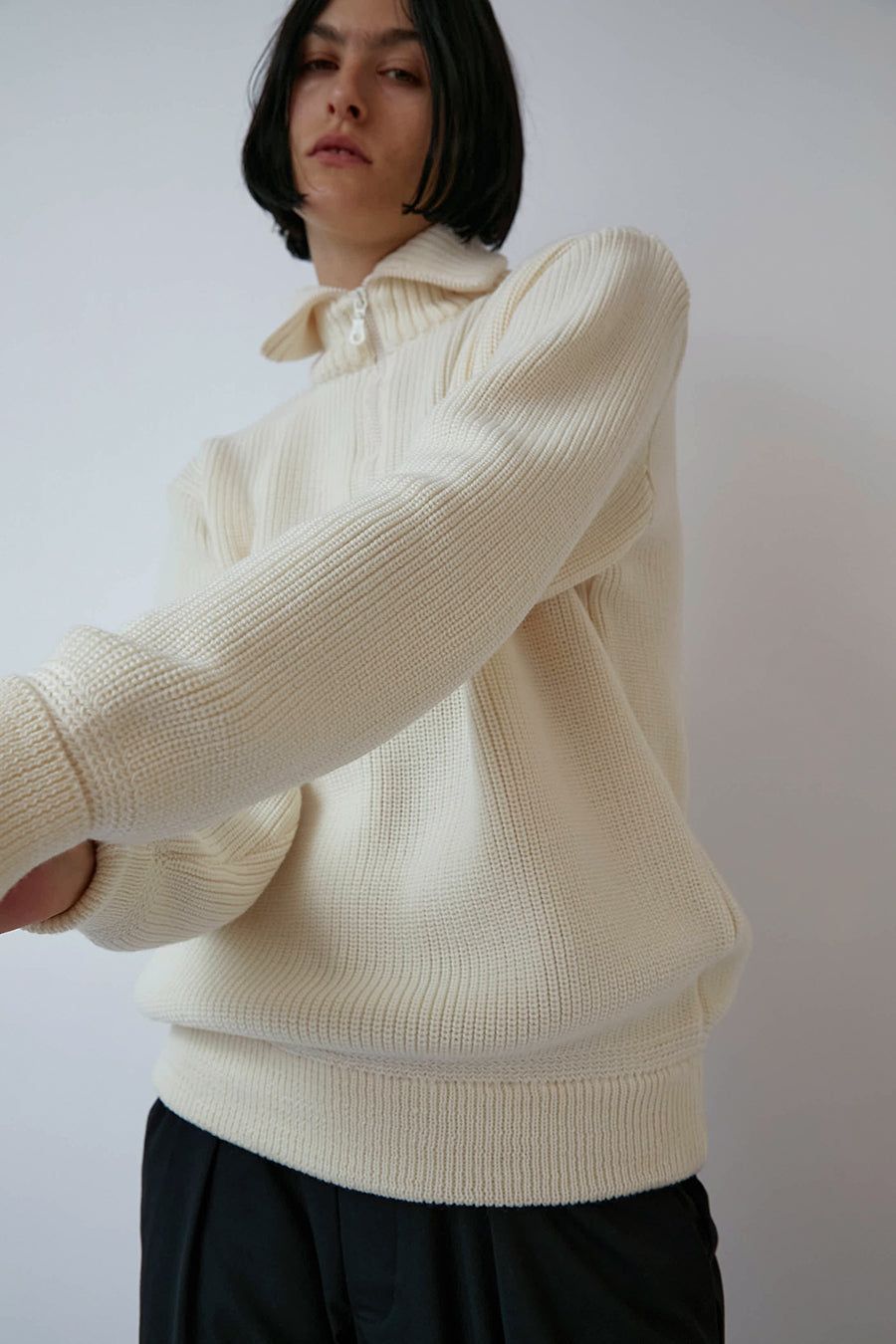 Oftt Zip Up Heavy Knit Jumper in Off-White sold by No. 6 product image thumbnail 2