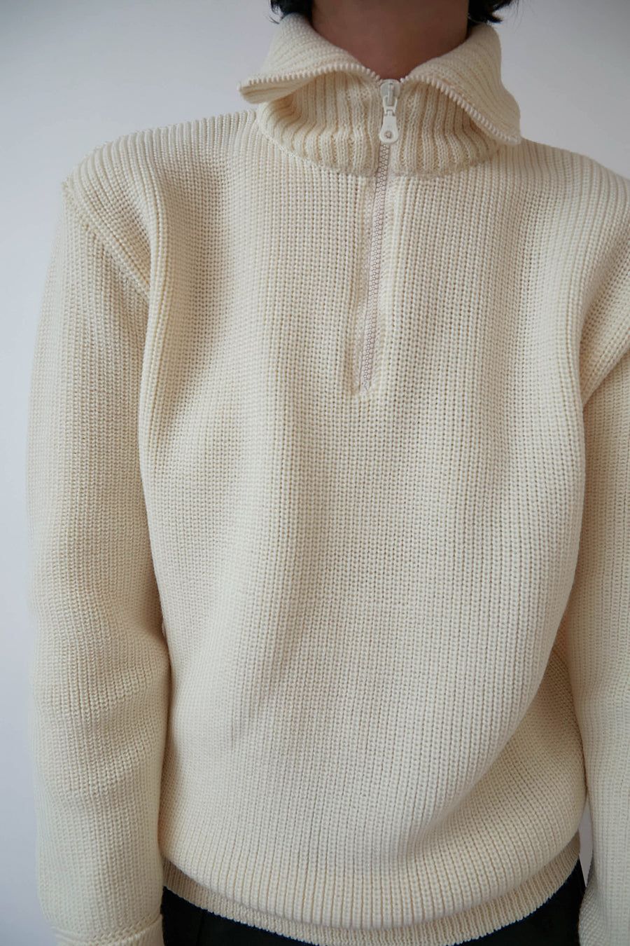 Oftt Zip Up Heavy Knit Jumper in Off-White sold by No. 6