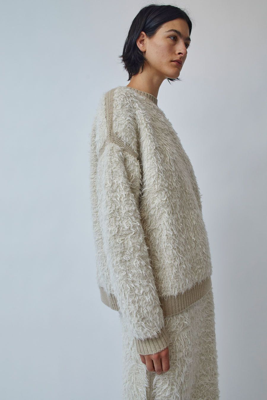 Lauren Manoogian Sherpa Crewneck in Raw White and Antique sold by No. 6 product image thumbnail 5