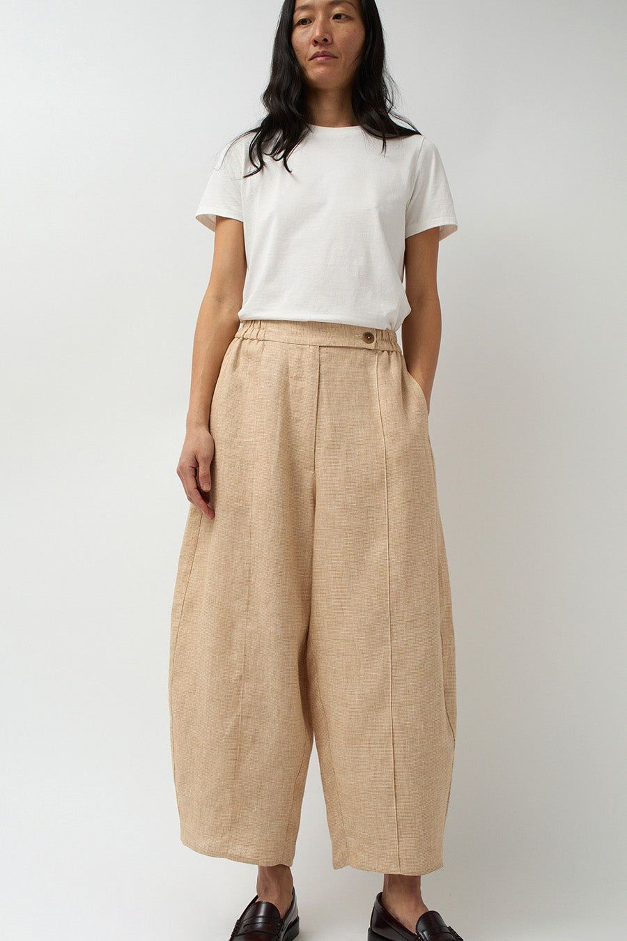 CORDERA Linen Curved Pants in Melange sold by No. 6 product image thumbnail 4