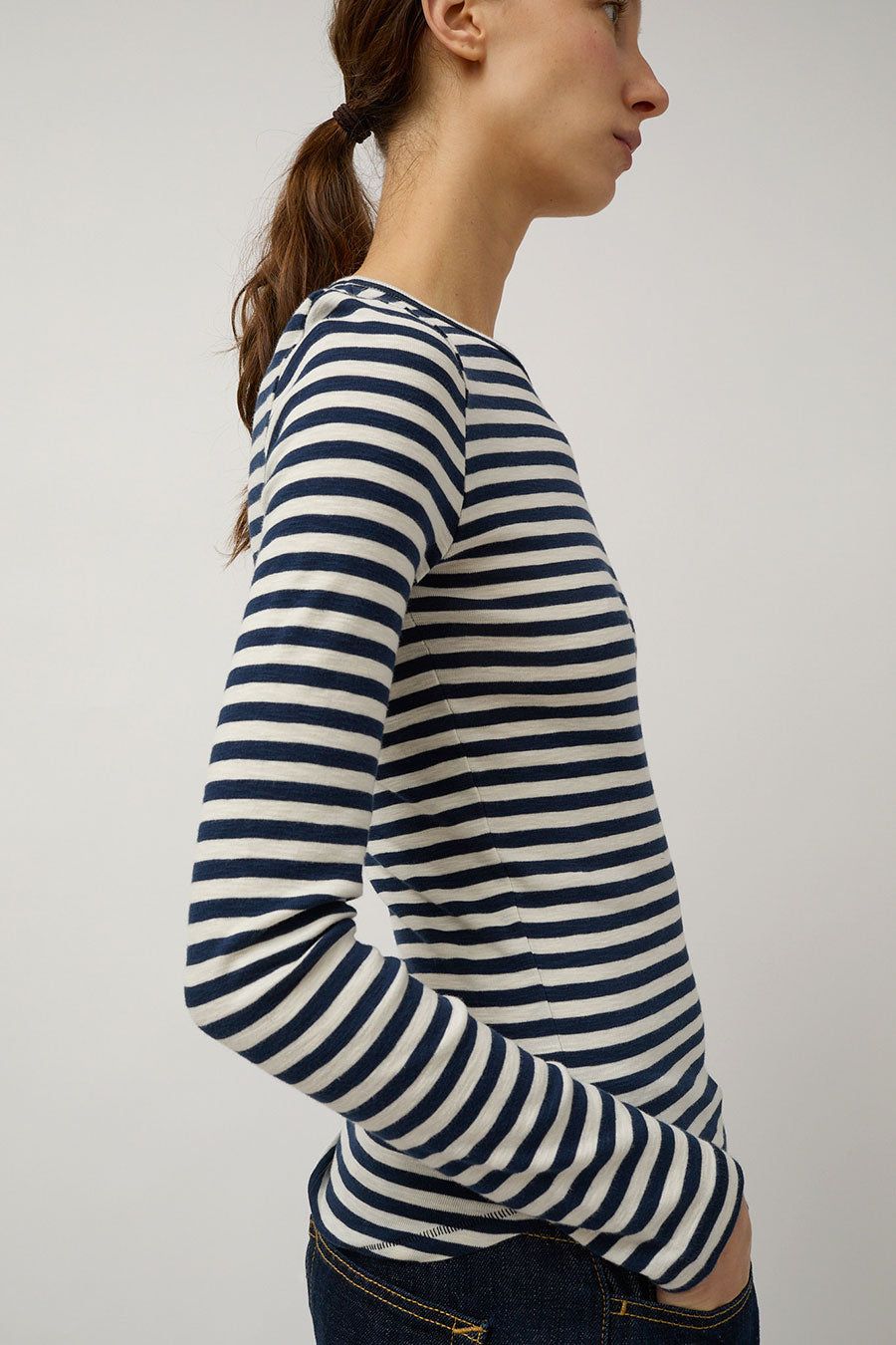 YMC Charlotte Long Sleeve Top in Navy and White sold by No. 6 product image thumbnail 3