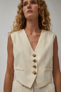 Solaqua The Manon Waistcoat in Ivory sold by No. 6