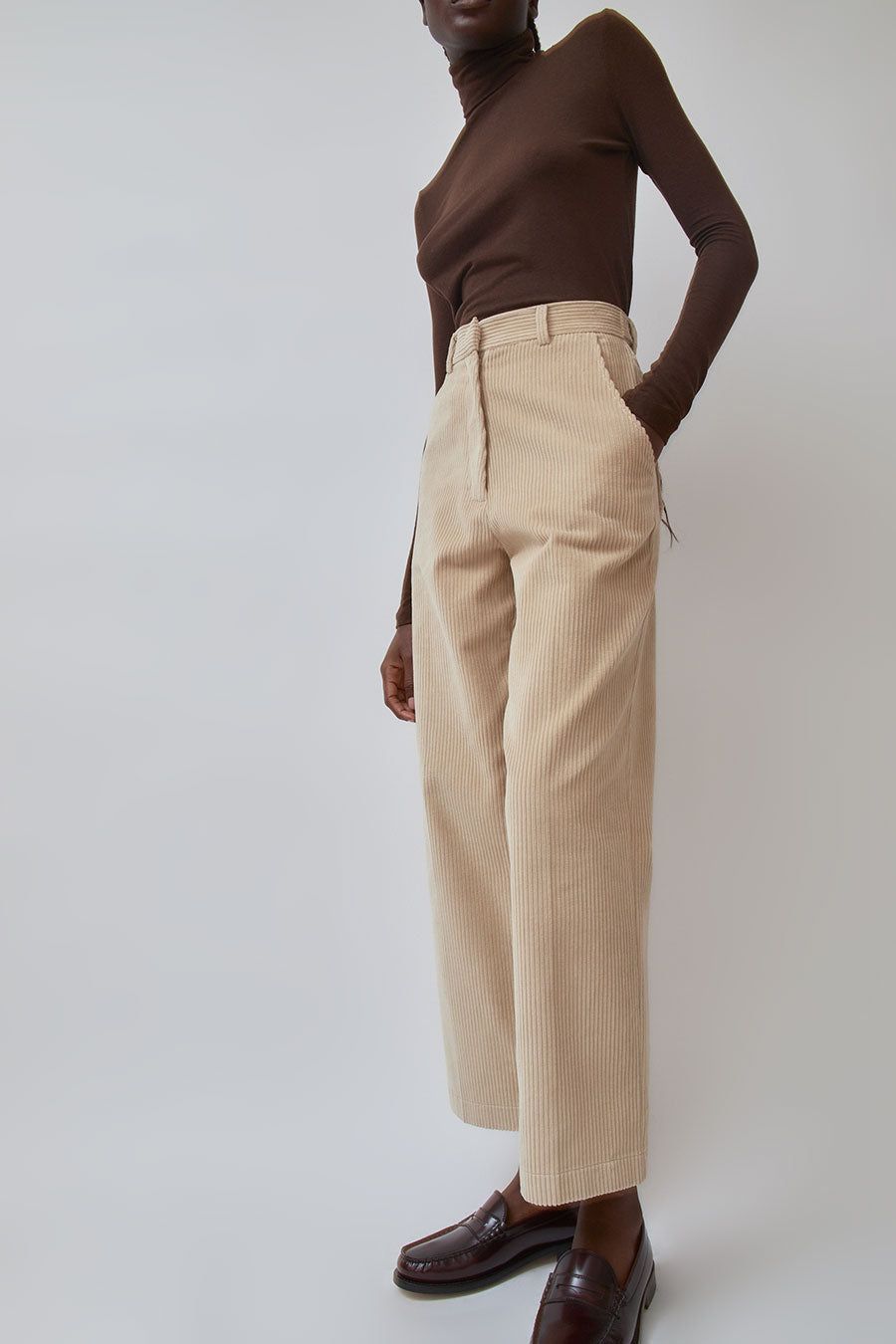 Mijeong Park Corduroy Straight Leg Pants in Light Beige sold by No. 6 product image thumbnail 4