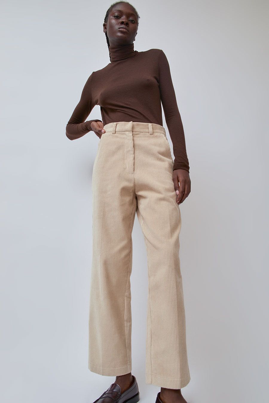 Mijeong Park Corduroy Straight Leg Pants in Light Beige sold by No. 6 product image thumbnail 3