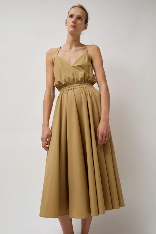 Modern Weaving Cross Back Tie Dress in Khaki sold by No. 6