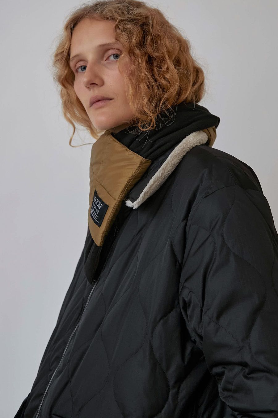 TAION Basic Down Scarf in Beige sold by No. 6 product image thumbnail 3