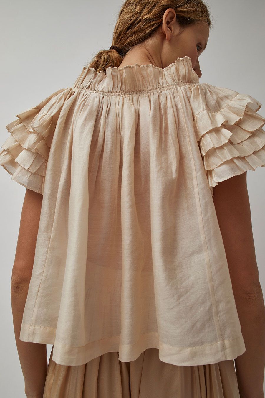 Anaak Sophie Short-Sleeve Ruffle Blouse in Creme sold by No. 6 product image thumbnail 5