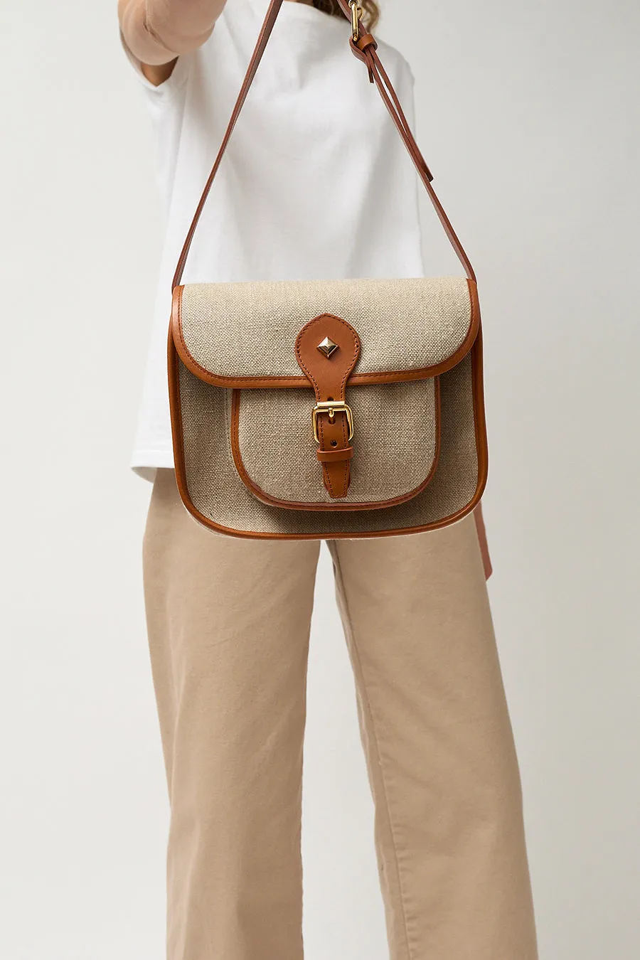 Herbert Frere Soeur Le Flavin Lin Bag in Camel and Beige sold by No. 6 product image thumbnail 2