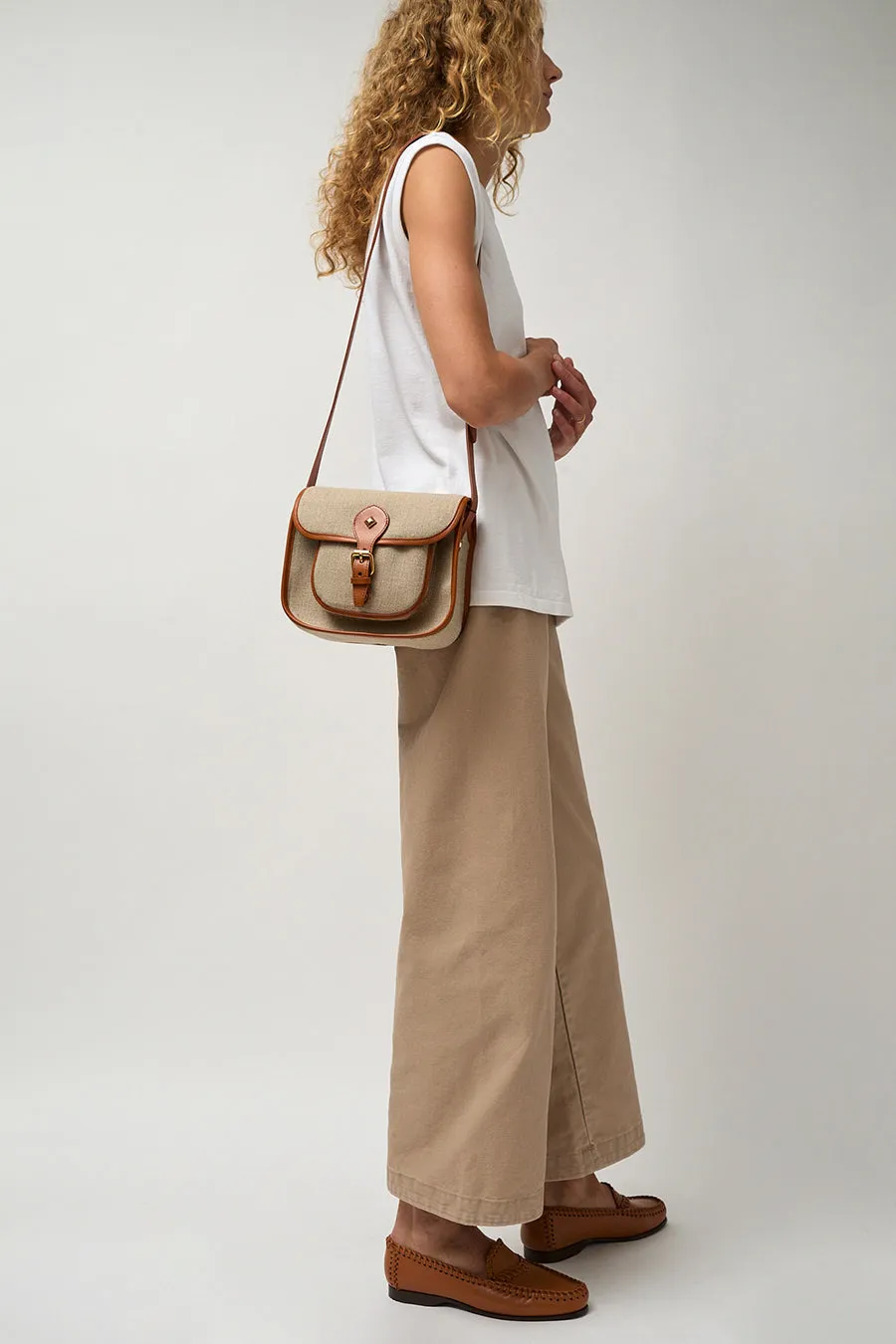 Herbert Frere Soeur Le Flavin Lin Bag in Camel and Beige sold by No. 6 product image thumbnail 3
