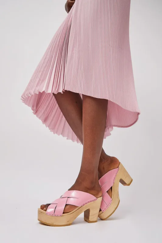 No.6 Basket Clog on Platform in Pink Patent sold by No. 6