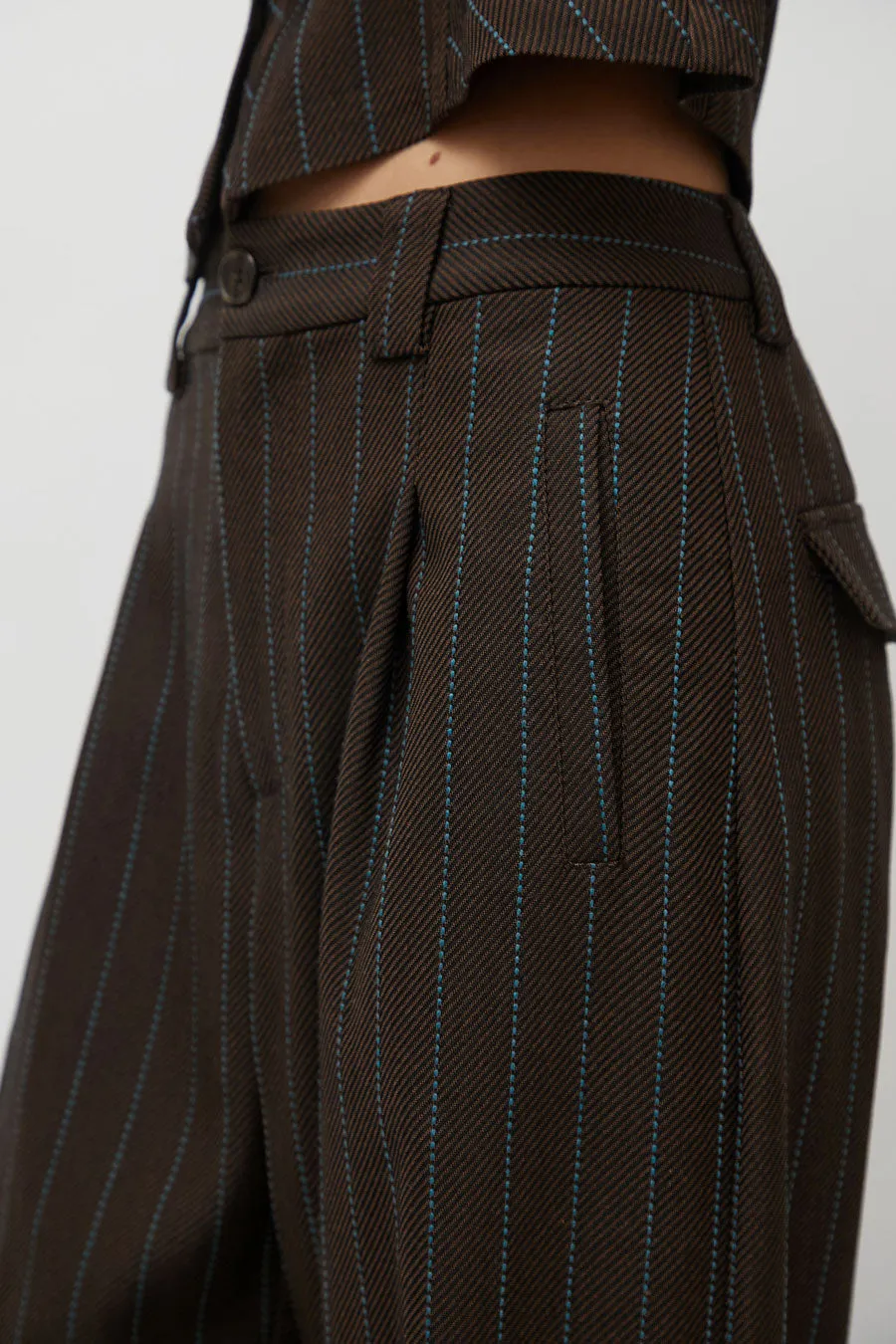 No.6 Kent Pant in Brown Stripe sold by No. 6 product image thumbnail 2
