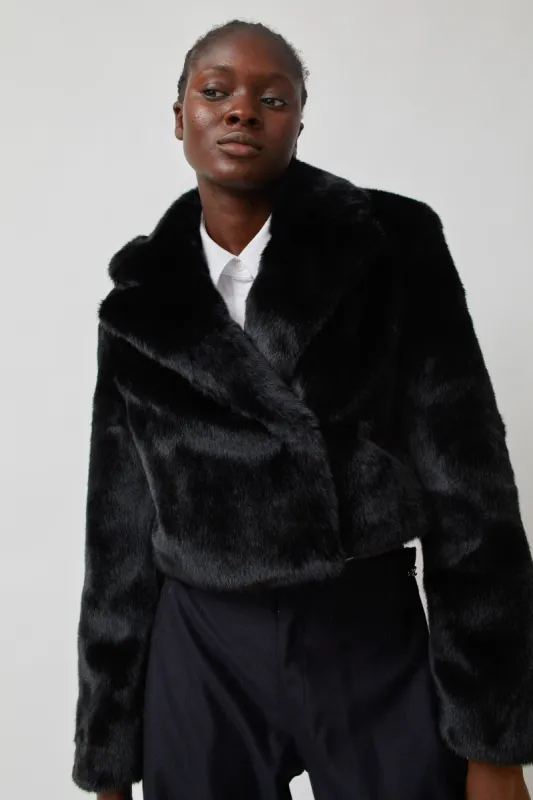 Blossom Morse Fur Jacket in Black made by No. 6