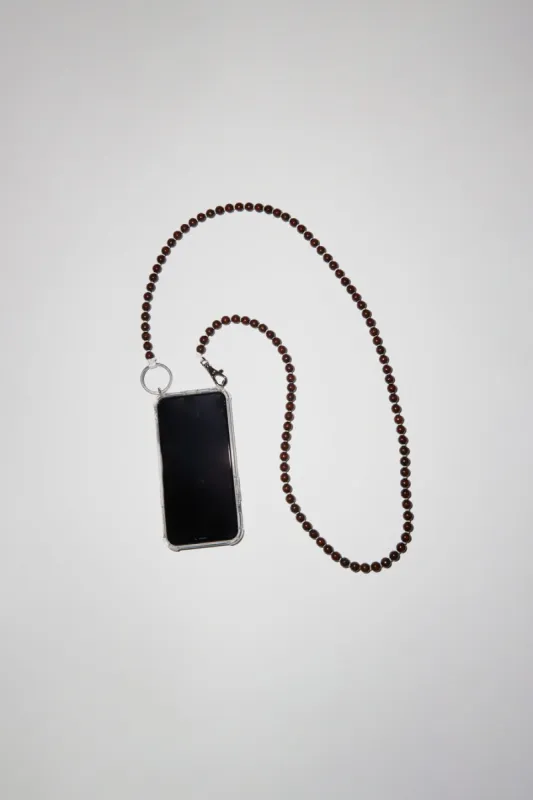 Ina Seifart Handykette Iphone Necklace in Brown with White Thread sold by No. 6