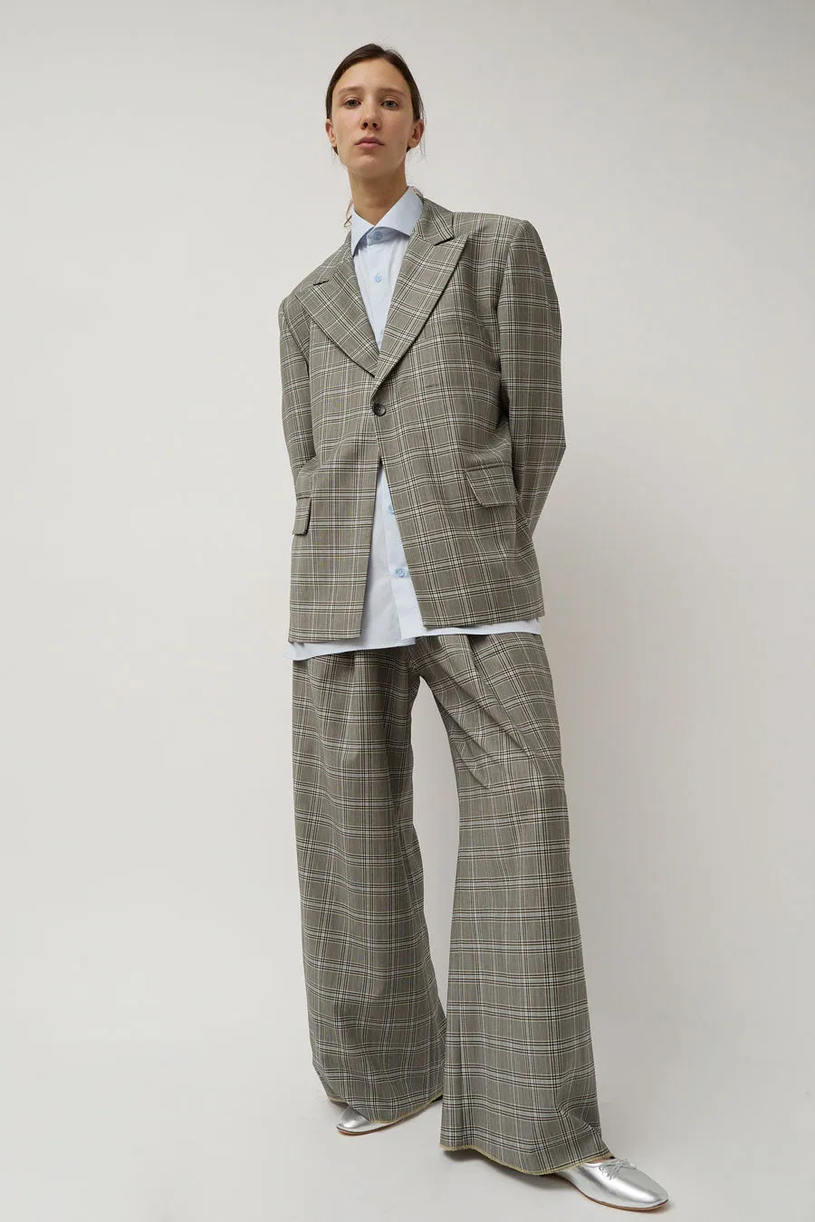 Highlight Studio Breasted Boxy Check Blazer in Gray sold by No. 6 product image thumbnail 2