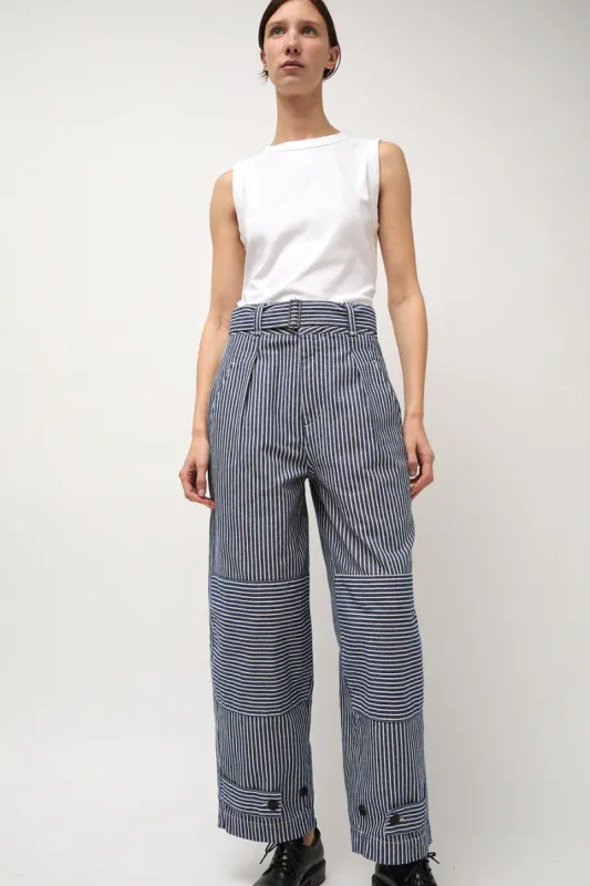 Girls of Dust Field Chino Wild Road Stripes in Blue and White sold by No. 6