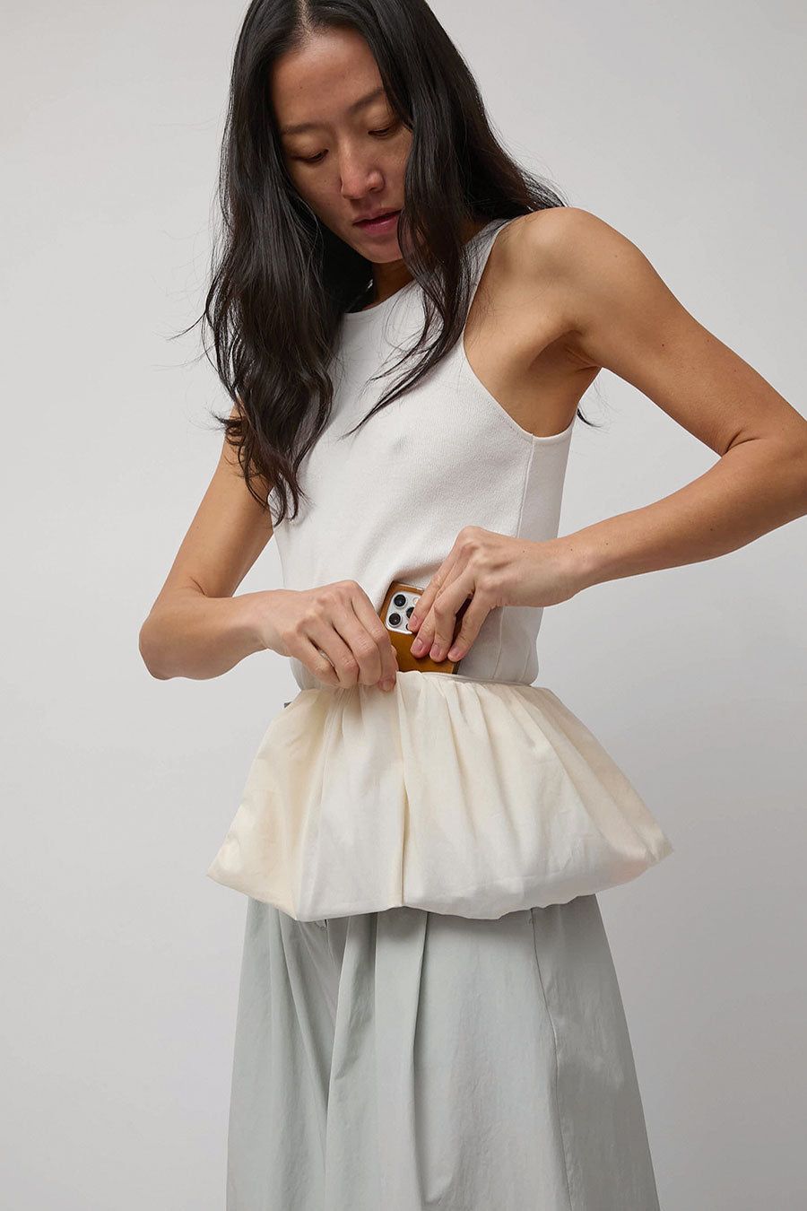 Amomento Shirring Bag in Ivory | Parallel