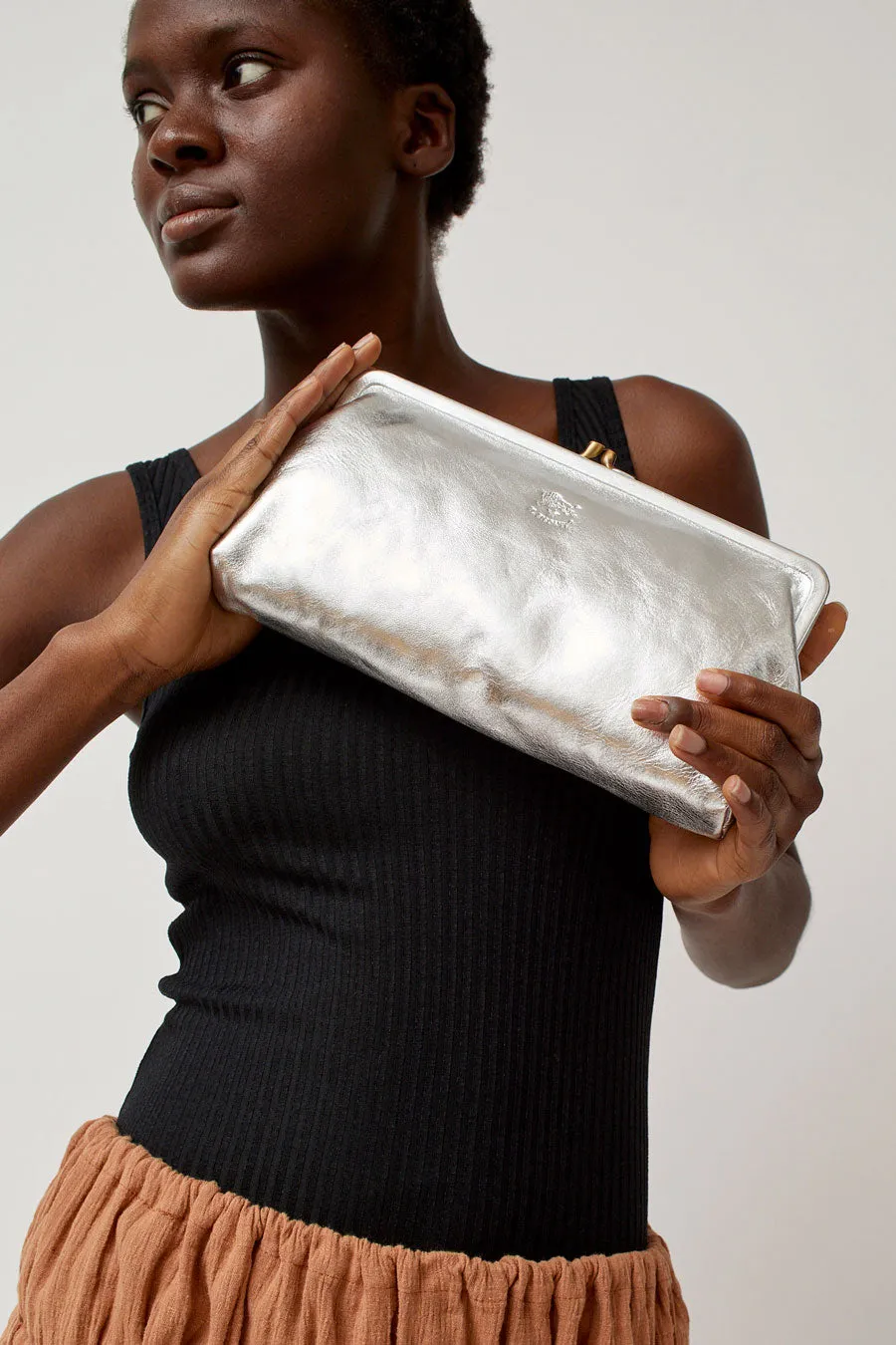 Il Bisonte Classic Clutch in Silver sold by No. 6 product image thumbnail 4
